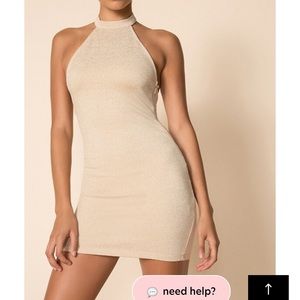 Superdown Gold shimmery mini dress